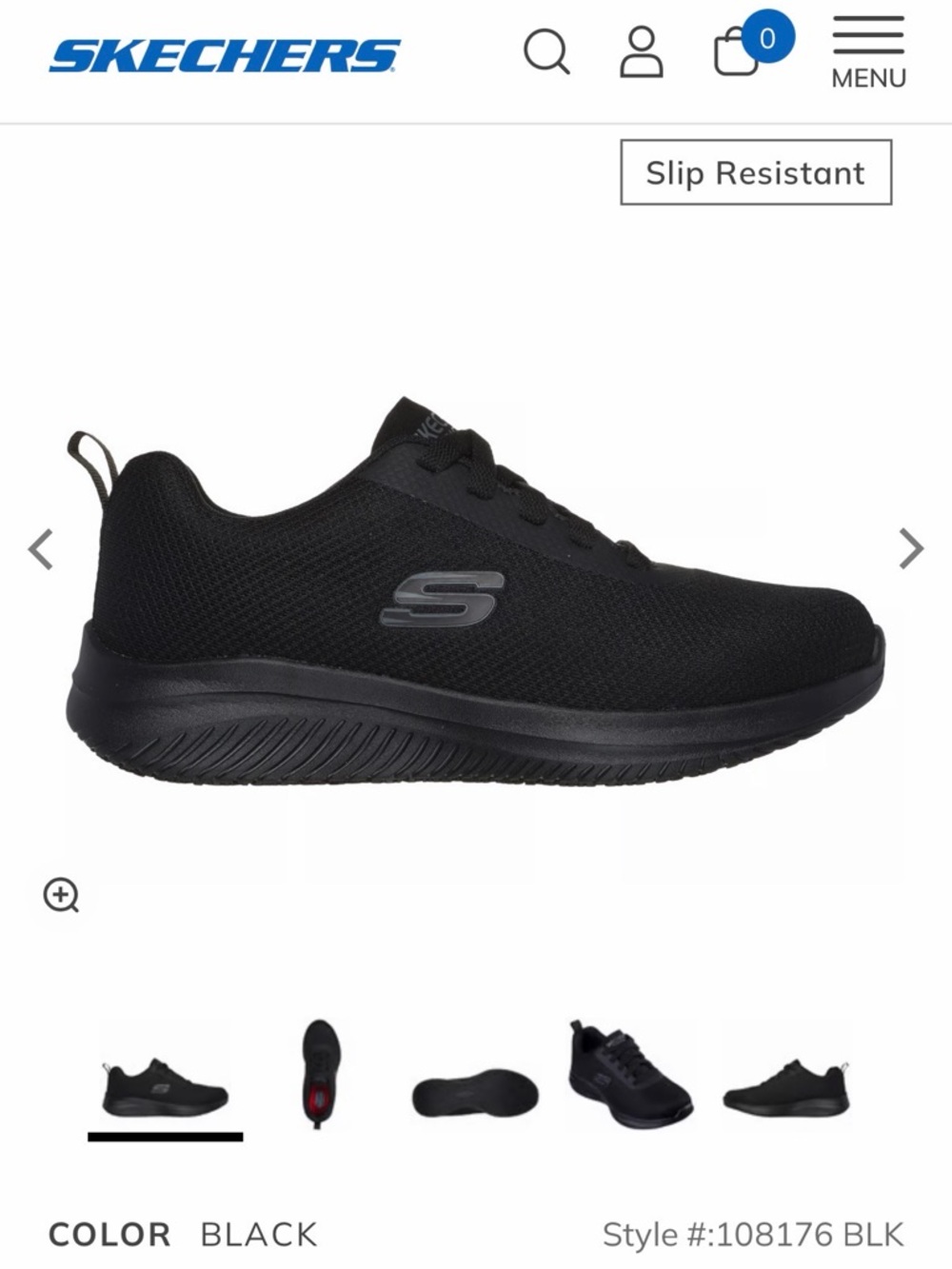 Skechers Women's Black Slip-Resistant Memory Foam Sneaker